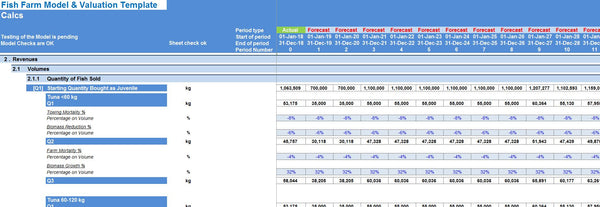 Land Based Fish Farm Model & Valuation Excel Template (Metric System)