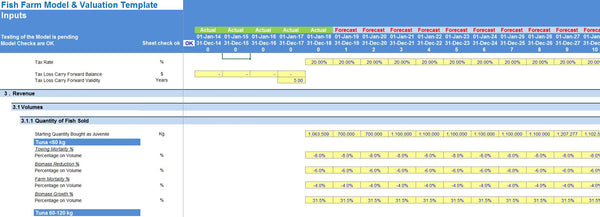 Land Based Fish Farm Model & Valuation Excel Template (Metric System)