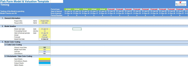 Land Based Fish Farm Model & Valuation Excel Template (Metric System)