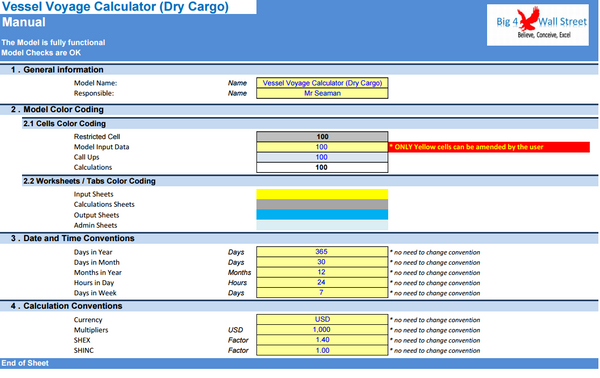 Vessel Voyage Calculator (Dry Cargo)