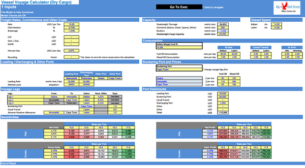 Vessel Voyage Calculator (Dry Cargo)